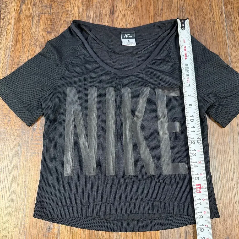 Nike Dri-fit XS black mesh crop top short sleeve athleisure streetwear